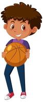 Boy holding basketball vector