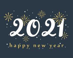 Happy New Year 2021 lettering banner vector