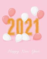 2021, happy New Year composition vector