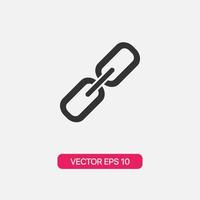 Linear chain link icon isolated on grey background vector