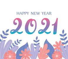 2021, happy New Year composition vector