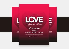 Valentines Day Love Party Flyer Design vector