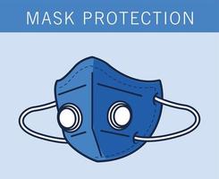 Blue medical mask protection with filter vector