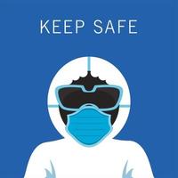 Biosafety suit clothing vector