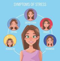 Group of women with stress symptoms vector