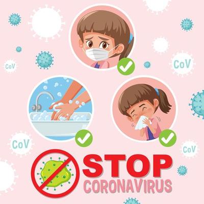Stop coronavirus with girl