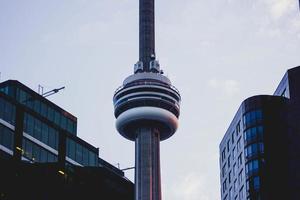 Toronto, Canada, 2020 - Evening view of CN Tower photo