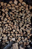 Cut lumber for firewood photo