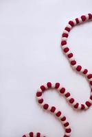 Red and white beaded bracelet photo