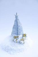 Silver Christmas tree and decor photo