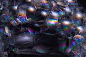 Bubbles on black background photo