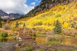 Trail to Maroon Bells in Fall photo