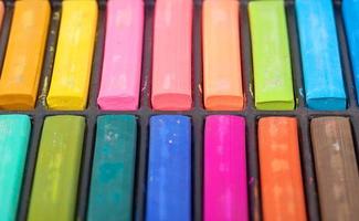 Detail of different colored chalk
