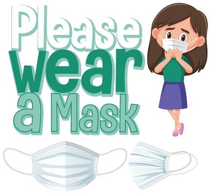 Please wear mask sign banner