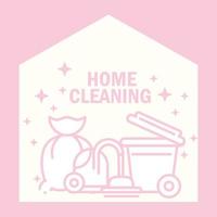 Home cleaning pictogram icon vector