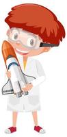 Boy in scientist lab coat vector