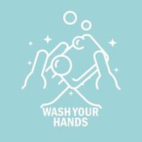 Protect and wash your hands pictogram with message vector