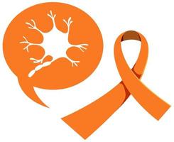 Orange ribbon leukemia and multiple sclerosis awareness vector