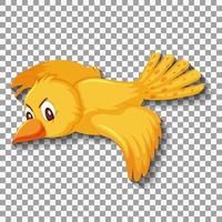 Cute yellow bird character vector