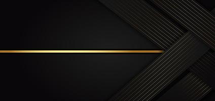 Abstract template with black and gold elements vector