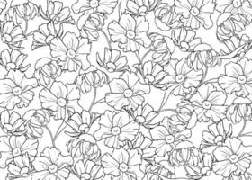 Hand drawn outline flowers vector