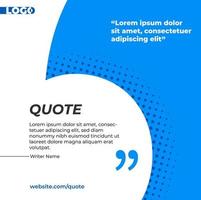 Blue and white banner for quote vector