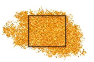 Golden glitter splash with square vector