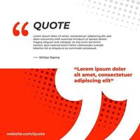 Red and white banner for quote vector