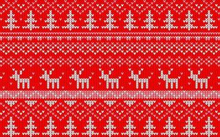 Christmas jaquard pattern red and white vector