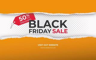 Torn paper banner for Black Friday sale vector