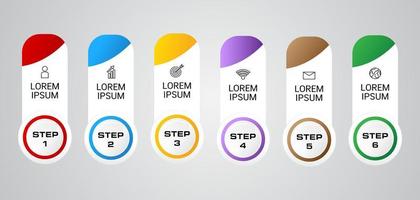 Colorful infographic steps template vector