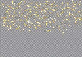 Golden confetti background, Isolated On Transparent Background. vector