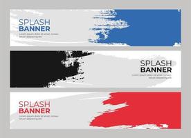 Set of banners with colorful splash vector