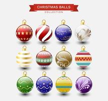 Christmas balls collection vector