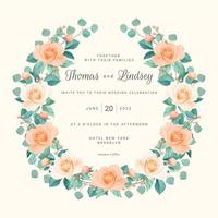 Blush Roses Save the Date Wreath vector