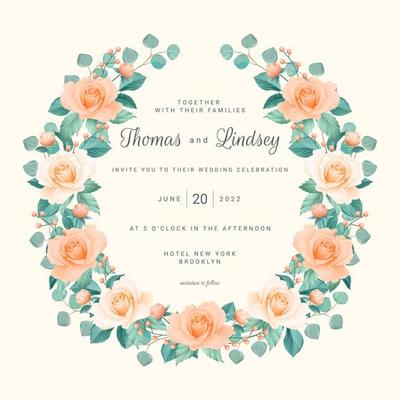 Blush Roses Save the Date Wreath