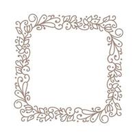 Vintage calligraphic vector wedding frame wreath with place for text