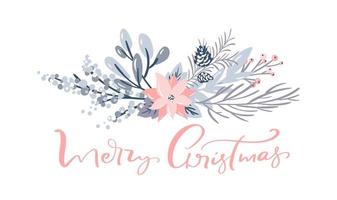 Merry Christmas greeting decorative card design vector