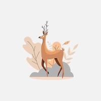 diseño de animal de dibujos animados lindo ciervo vector