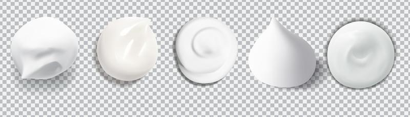 White creamy drop skincare cream foam set