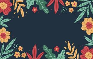 Hand Drawn Colorful Floral Background vector