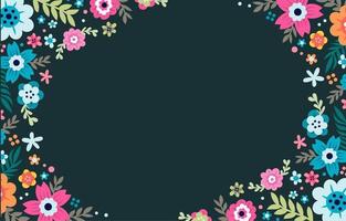 Colorful Floral Frame Background vector
