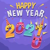 Funny 2021 Number for New Year Concept vector