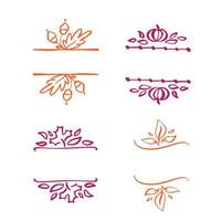 Decorative autumn frame set with old filigree swirls vector