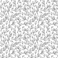 Cute minimalist monoline Scandinavian seamless pattern vector