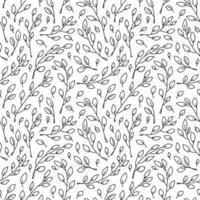 Cute minimalist monoline Scandinavian seamless pattern vector