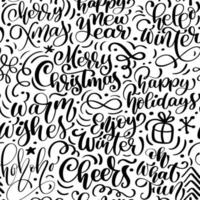 Seamless pattern for Christmas with flourish and calligraphy vector