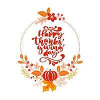 Autumn bouquet Thanksgiving wreath vector