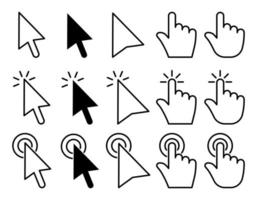 Set of pointer cursor mouse icons vector