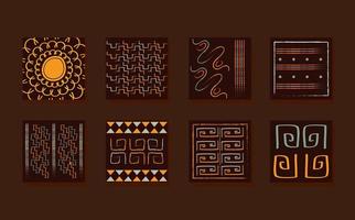 Ethnic ornament tile set vector